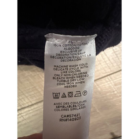 Floral Embroidered Womens Knit Sweater By Loft Large Cotton Blend Black - Picture 8 of 8